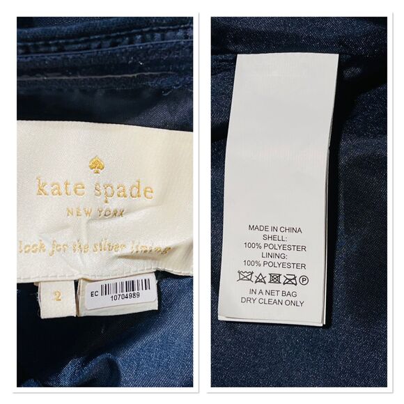 Kate Spade SZ 2 Halter Mini Dress Pom Floral Embroidered Fit 'n Flare Lined Blue - Picture 11 of 11